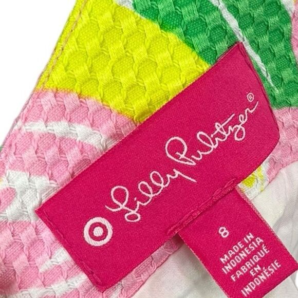 Lilly Pulitzer Women’s Textured Tropical Flamingo Print Sheath Dress, Size 8 - Picture 6 of 10